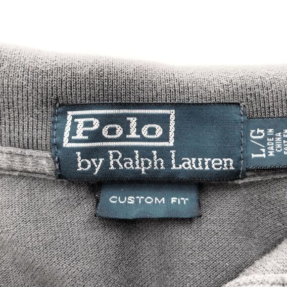 Polo Ralph Lauren Men's Gray Y2k Casual Collared Short Sleeve Polo Shirt Size L - Picture 4 of 7